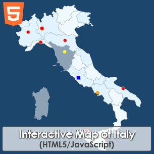 Interactive Map of Italy HTML5 JavaScript